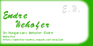 endre wehofer business card